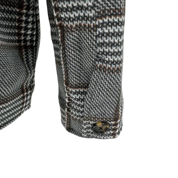 NWOT Black Tape_ White Blue Gray Plaid Trendy Button Front Jacket Sz Medium - Picture 6 of 9